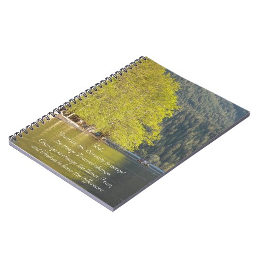 Serenity Prayer Lake Reflection Photo Notizblock (Linke Seite)