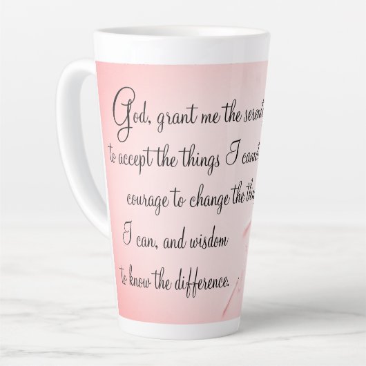 Serenity Prayer Latte Tasse (Linke Ecke)