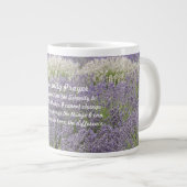 Serenity Prayer Lavender Garden Floral Jumbo-Tasse (Vorderseite Rechts)