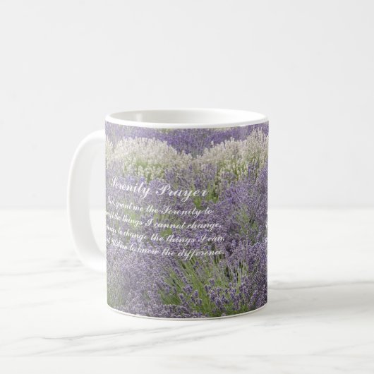 Serenity Prayer Lavender Garden Floral Kaffeetasse (Vorderseite Links)