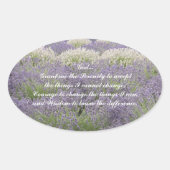 Serenity Prayer Lavender Garden Floral Ovaler Aufkleber (Vorderseite)