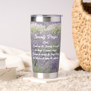 Serenity Prayer Lavender Garden Floral Thermobecher