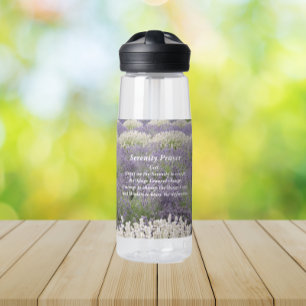 Serenity Prayer Lavender Garden Floral Trinkflasche