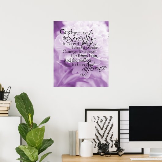 Serenity Prayer Light Lila Peony Poster (Heimbüro)