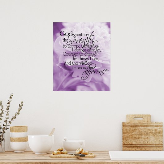 Serenity Prayer Light Lila Peony Poster (Küche)