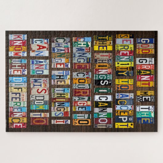 Serenity Prayer Lizenzschild Art Design Turnpike Puzzle (Horizontal)