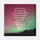 Serenity Prayer Magnet with Aurora Background (Vorne)