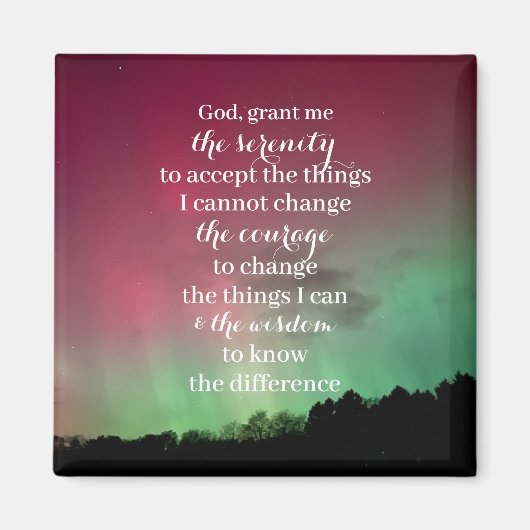 Serenity Prayer Magnet with Aurora Background (Vorne)