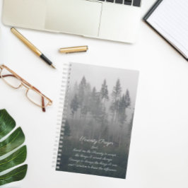 Serenity Prayer Misty Forest Notizblock