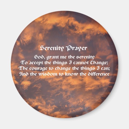 Serenity Prayer Morning Sky Magnet (Vorne)