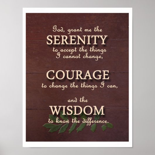 Serenity Prayer Motivierend Poster - Portrait (Vorne)