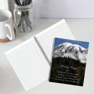 Serenity Prayer Mount Rainier Foto Notizbuch