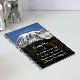 Serenity Prayer Mount Rainier Fotoblock Notizblock
