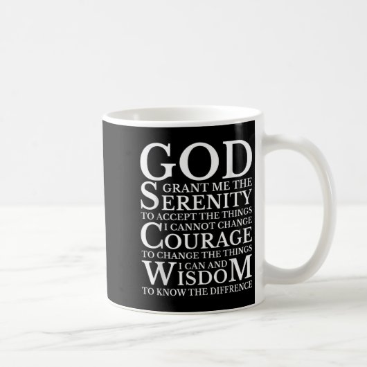 Serenity Prayer Na Aa Sober Recovery Kaffeetasse (Rechts)