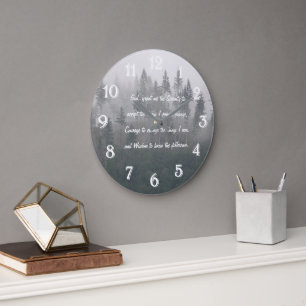Serenity Prayer Nebelwald Große Wanduhr