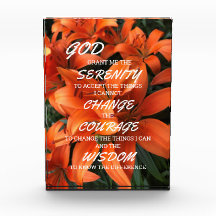 Serenity Prayer Orange Lily Floral Foto