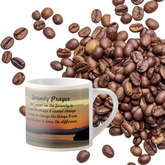 Serenity Prayer Orange Seascape Sunset Espressotasse