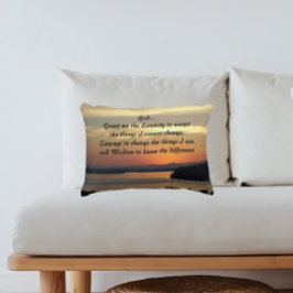 Serenity Prayer Orange Seascape Sunset Foto Dekokissen