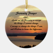 Serenity Prayer Orange Seascape Sunset Foto Keramik Ornament (Vorne)