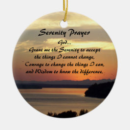 Serenity Prayer Orange Seascape Sunset Foto Keramik Ornament