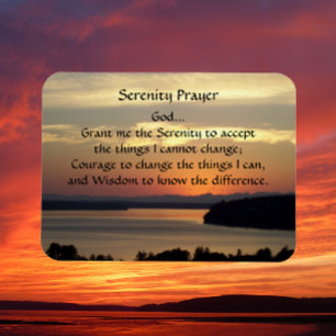 Serenity Prayer Orange Seascape Sunset Foto Magnet