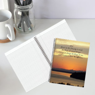 Serenity Prayer Orange Seascape Sunset Foto Notizblock