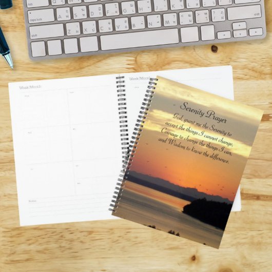 Serenity Prayer Orange Seascape Sunset Foto Planer