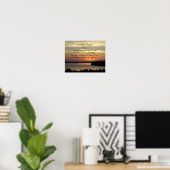 Serenity Prayer Orange Seascape Sunset Foto Poster (Heimbüro)