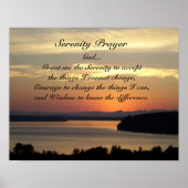 Serenity Prayer Orange Seascape Sunset Foto Poster (Vorne)