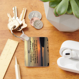 Serenity Prayer Orange Seascape Sunset Foto Schlüsselanhänger