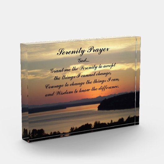 Serenity Prayer Orange Seascape Sunset Fotoblock (Links)