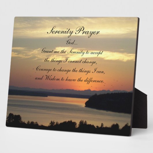 Serenity Prayer Orange Seascape Sunset Fotoplatte (Seite)