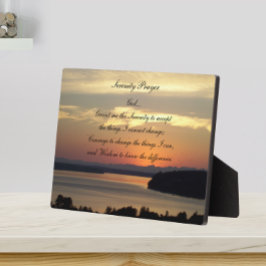 Serenity Prayer Orange Seascape Sunset Fotoplatte