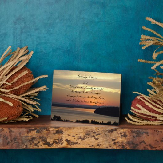 Serenity Prayer Orange Seascape Sunset Fotoplatte (Seite)