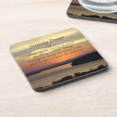 Serenity Prayer Orange Seascape Sunset Getränkeuntersetzer (Linke Seite)