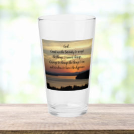 Serenity Prayer Orange Seascape Sunset Glas