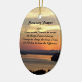 Serenity Prayer Orange Seascape Sunset Keramik Ornament (Links)