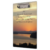 Serenity Prayer Orange Seascape Sunset Klemmbrett (Links)