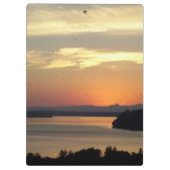 Serenity Prayer Orange Seascape Sunset Klemmbrett (Rückseite)