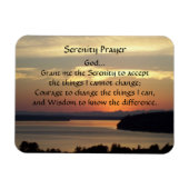 Serenity Prayer Orange Seascape Sunset Magnet (Horizontal)