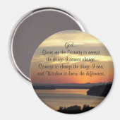 Serenity Prayer Orange Seascape Sunset Magnet (Vorderseite/Rückseite)