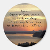 Serenity Prayer Orange Seascape Sunset Magnet (Vorne)