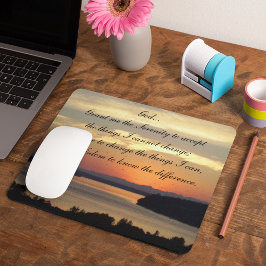 Serenity Prayer Orange Seascape Sunset Mousepad
