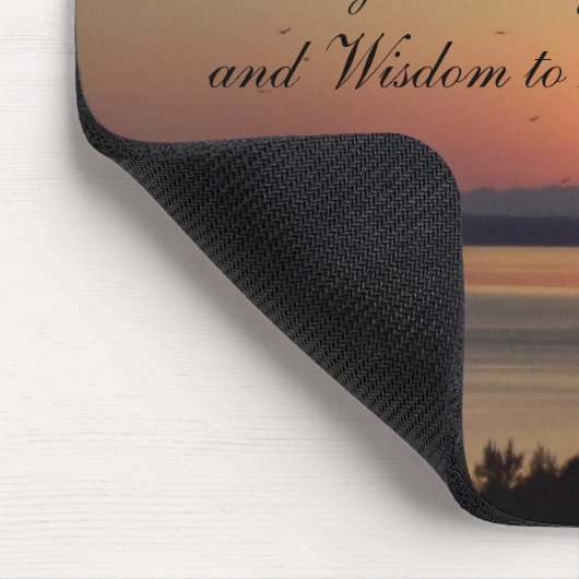 Serenity Prayer Orange Seascape Sunset Mousepad (Ecke)