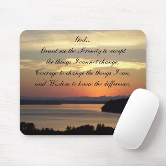 Serenity Prayer Orange Seascape Sunset Mousepad (Mit Mouse)