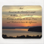 Serenity Prayer Orange Seascape Sunset Mousepad (Vorne)