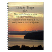 Serenity Prayer Orange Seascape Sunset Notizblock (Vorderseite)