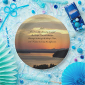 Serenity Prayer Orange Seascape Sunset Pappteller (Party)