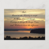 Serenity Prayer Orange Seascape Sunset Postkarte (Vorderseite)
