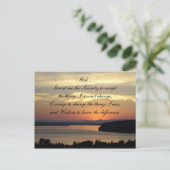 Serenity Prayer Orange Seascape Sunset Postkarte (Stehend Vorderseite)